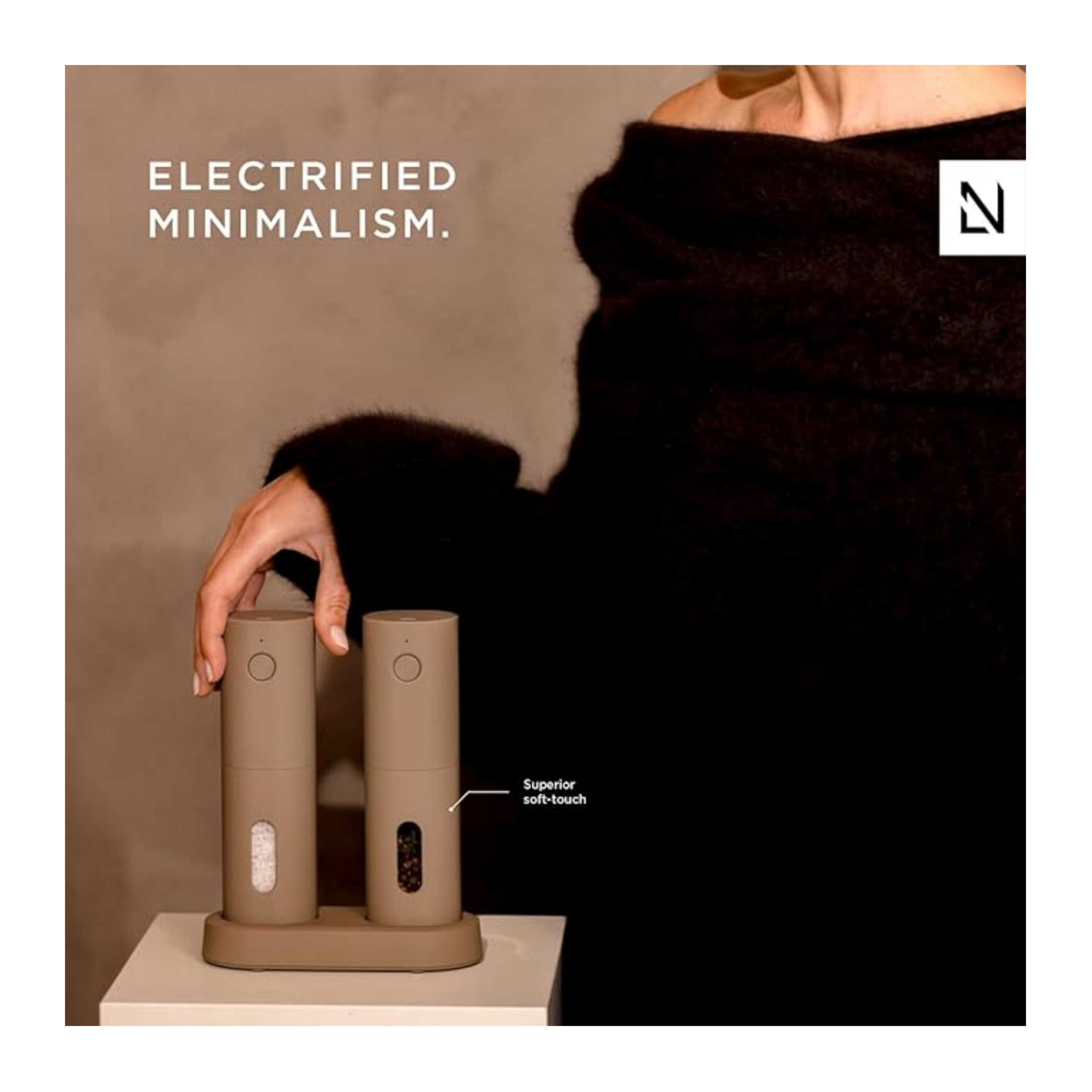 Electric Salt and Pepper Mill with Adjustable Ceramic Grinder